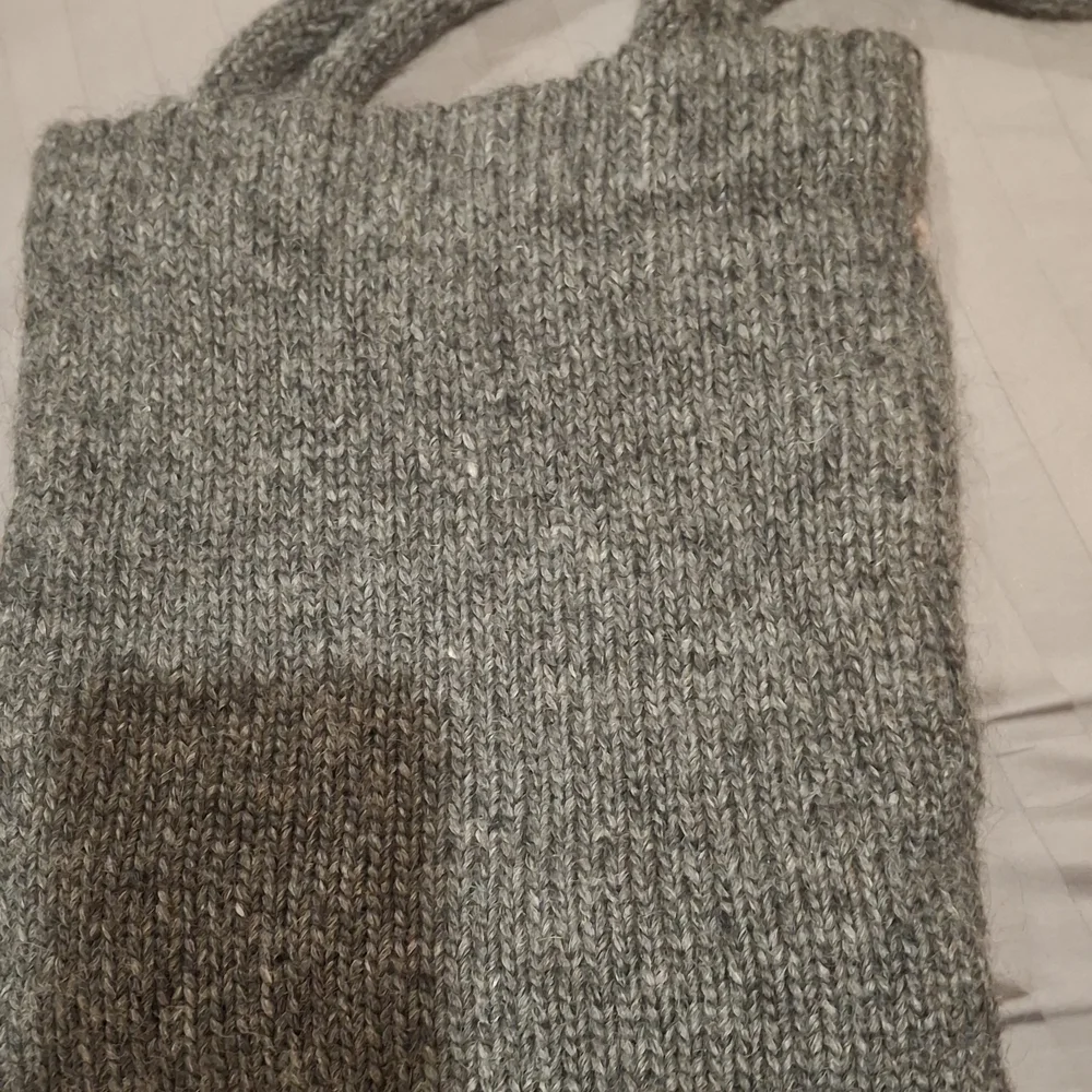Knit Hobo Bag with Floral Accents